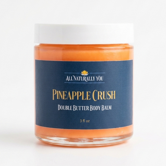 Jar of Pineapple Crush double butter body balm on a white background